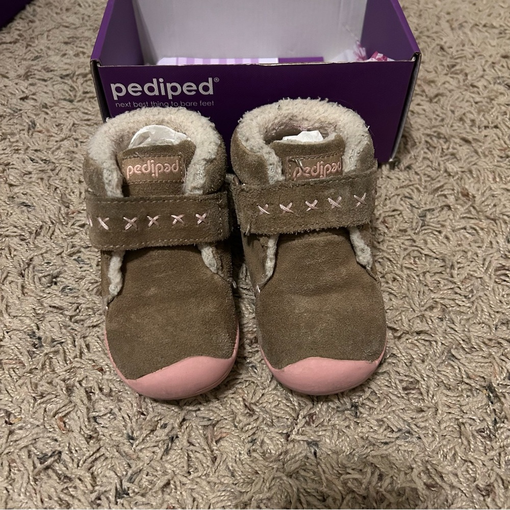 Pediped Brown and Pink Kids Shoes